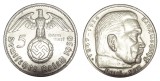 Q404 GERMANIA NAZISTA 5 MARCI REICHS MARK 1938 G ARGINT EF, Europa