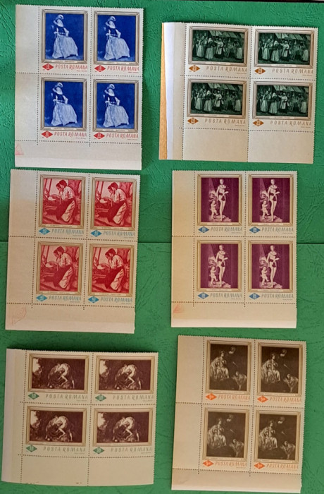 TIMBRE ROMANIA MNH LP644/1967-Reproduceri de arta -Bloc de 4