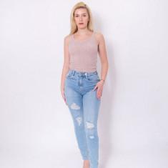 Blugi skinny fit cu rupturi Pull&Bear