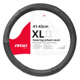 Husa pentru volan auto tip piele XL 41-43 cm AMiO SWC-49-XL, montaj rapid, interior antiderapant, protectie impotriva uzurii