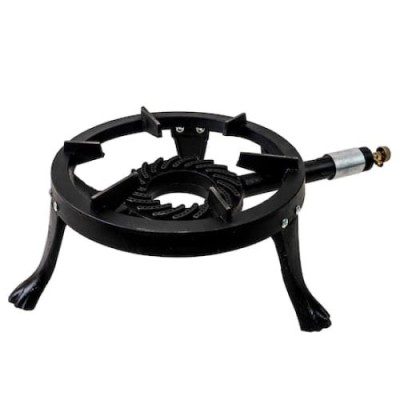Arzator rotund, pirostrie din fonta, FOXMAG24, diametru 33cm, 2.5m furtun, 2 coliere, stut butelie foto