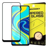 Folie Protectie Ecran WZK pentru Xiaomi Redmi Note 9 Pro / Xiaomi Redmi Note 9S, Sticla securizata, Full Face, Full Glue, Neagra