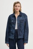 G-Star geacă din denim femei, culoarea bleumarin, de tranziție, oversized, D26401-D317