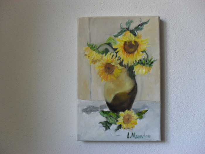 Floarea soarelui-pictura ulei pe panza