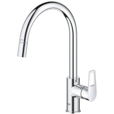 Baterie bucatarie Grohe StartLoop 30556000, 3/8&amp;#039;&amp;#039;, inalta, tip C, dus extractabil, crom