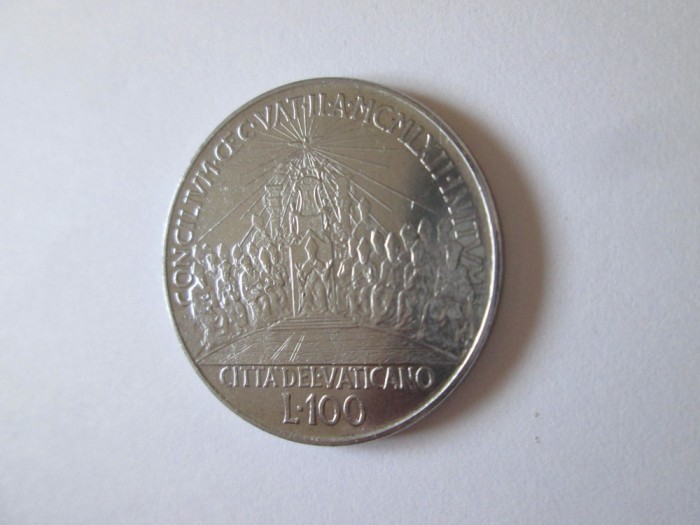 Vatican 100 Lire 1962-Al doilea consiliu ecumenic,in stare foarte bună