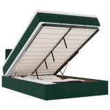 Cumpara ieftin Cadru de pat otoman cu saltea verde inchis 120x200cm catifea
