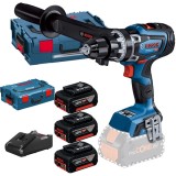 Bosch GSB 18V-150 C - Masina de gaurit si insurubat cu percutie 150 Nm valiza speciala + Set 3 acumulatori si incarcator Li-Ion 18 V 5 Ah valiza speci
