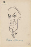 HST 160S Caricatura Andre Maurois anii 1930 Geo Dumitrescu semnata
