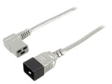 Cablu 3x1,5mm2 IEC C19 mamă unghiat la IEC C20 tată 3m gri