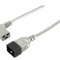 Cablu 3x1,5mm2 IEC C19 mamă unghiat la IEC C20 tată 3m gri