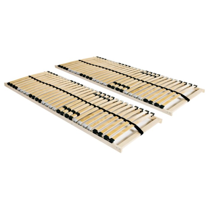 Gossi baze de pat cu sipci, 2 buc., 28 sipci, 7 zone, 90 x 200 cm