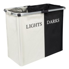 Cos de rufe, cadru aluminiu, negru/alb, 60,5x32,5x52,5 cm, 110 l foto