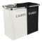 Cos de rufe, cadru aluminiu, negru/alb, 60,5x32,5x52,5 cm, 110 l