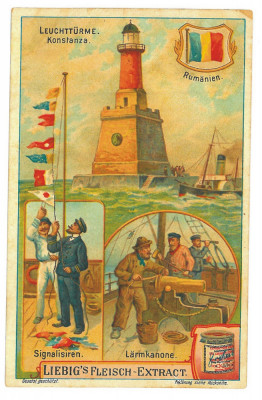 4250 - CONSTANTA, Lighthouse CAROL I, Litho, (11/7 cm) - mini old card - unused foto