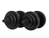 Cumpara ieftin Set Gantere Reglabile 20kg (2x10kg) SPORTMANN FitLine, PVC Ciment, Bare Cromate, Antiderapante