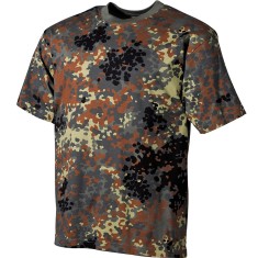Tricou Tactic Militar US-ARMY 170gsm Bumbac Flecktarn MFH (Marime: S)
