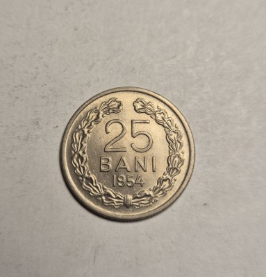 25 bani 1954 UNC foto