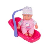 Papusa Bebelus cu accesoriu port bebe inclus, Roz, ATU-084253, Plastic, Oem