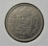 ROMANIA 1937 - 50 lei - Carol II (294), Nichel
