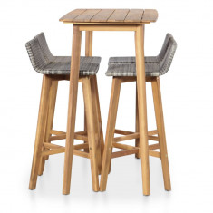 Set mobilier de exterior, 5 piese, lemn masiv de acacia