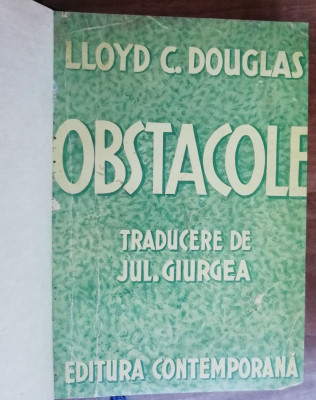 myh 50f - Lloyd Douglas - Obstacole - ed 1943 foto