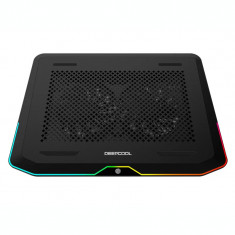 STAND DEEPCOOL notebook 17&amp;amp;quot;sita metal iluminare RGB 2 x fan 14cm 2 x port USB 3.0 black &amp;amp;quot;N80 RGB&amp;amp;quot; foto