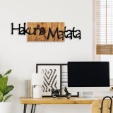 Cumpara ieftin Decoratiune de perete lemn Hakuna Matata 4, Negru, 30x3x108 cm
