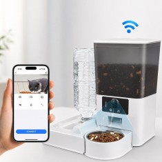 Dispenser / Dozator cu cameră cu apă și m&acirc;ncare - automat de hrană pentru c&acirc;ini