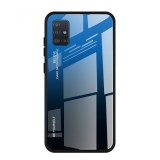 Husa Gradient Glass Dark Blue Samsung Galaxy A51, Albastru