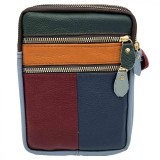 Borseta de umar din Piele Naturala, Unisex, Multicolora 20 x 14.5 x 3 cm