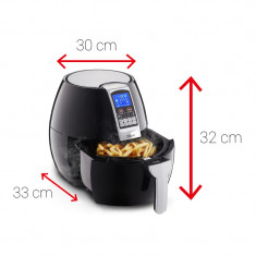 Friteuza cu aer cald Zilan ZLN-3604, 1500 W, 3.5 l, Timer 30 min, Afisaj LCD, Negru