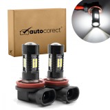 Cumpara ieftin Set 2 Becuri cu Lupa H8 / H11 cu 21 Leduri tip 3030 21W 1200LM 6500K - Albe