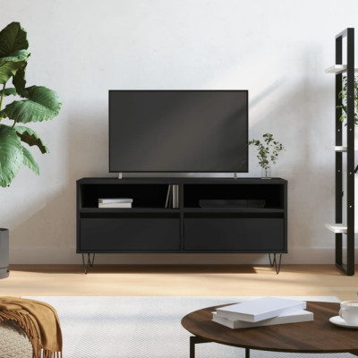 Comodă TV, negru, 100x34,5x44,5 cm, lemn prelucrat foto