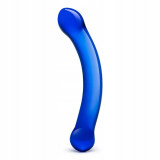 Dildo din sticlă - Glas Curved G-Spot Blue