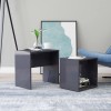 Set măsuțe de cafea gri extralucios 48x30x45 cm lemn prelucrat