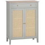 HOMCOM Dulap pentru pantofi mobilier de depozitare pentru pantofi mobilier pentru intrare cu 2 uși efect de răchită sertar 80 x 40 x 110 cm | Aosom Ro