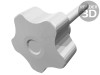 Buton de Reglare Negru 32mm M6