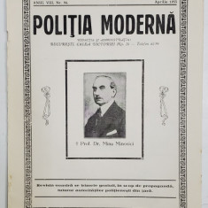 POLITIA MODERNA , REVISTA LUNARA DE SPECIALITATE , LITERATURA SI STIINTA , ANUL VIII , NR.86, APRILIE , 1933