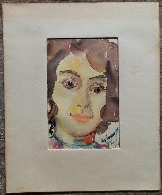 Autoportret// acuarela Rodica Raileanu 1976 foto
