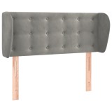 Cumpara ieftin Tablie de pat cu aripioare gri deschis 83x23x78/88 cm catifea