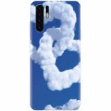 Husa silicon pentru Huawei P30, Heart Shaped Clouds Blue Sky