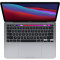 Laptop Macbook Pro 13&#039;&#039; 2020 M1, MYD82, 256GB SSD, 8GB RAM, CPU 8-core, DisplayPort, Thunderbolt 3, Tastatura layout INT, Space Gray (Gri)