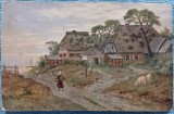 Carte postala, Peisaj de la tara, 1908
