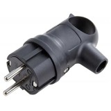 Stecher Schuko cauciucat cu maner pentru cabluri, priza 230V
