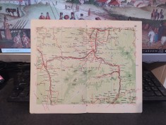 Hunedoara, T&acirc;rgu Jiu, Caransebeș, Orăștie, Simeria, Hațeg, hartă c. 1960, 109