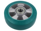 Roată de transport ELESA GANTER &Oslash;160mm, lățime 50mm, butuc cu rulment cu bile, poliuretan/aluminiu