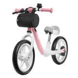 Bicicleta fara pedale Arie cu claxon saculet pentru depozitare roti din spuma Eva 12 Bubblegum Lionelo