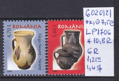 2005 Ceramica Romaneasca (IV) LP1706 MNH Pret 6+1Lei foto