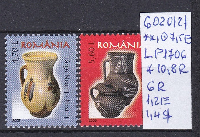 2005 Ceramica Romaneasca (IV) LP1706 MNH Pret 6+1Lei